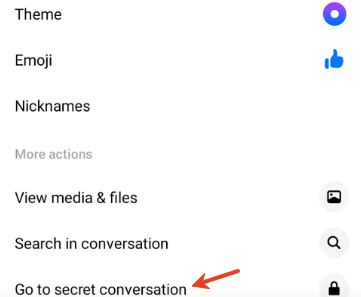 messenger go to secret conversation