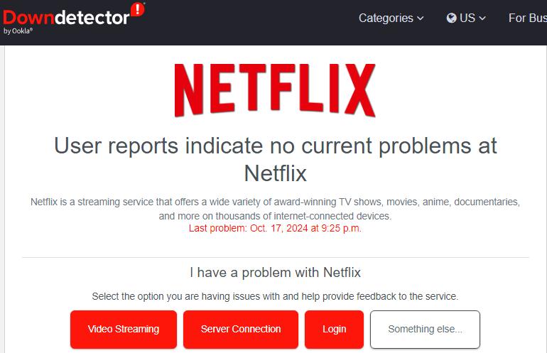 estado del servidor netflix