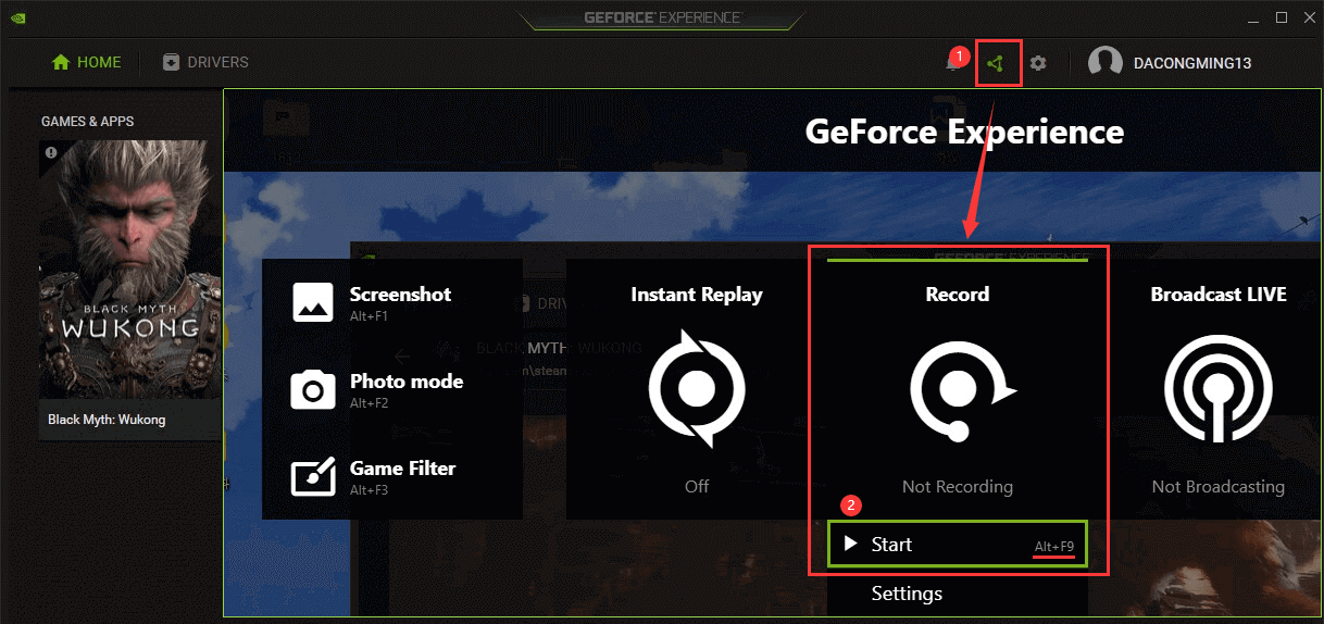 nvidia shadowplay aufnahme