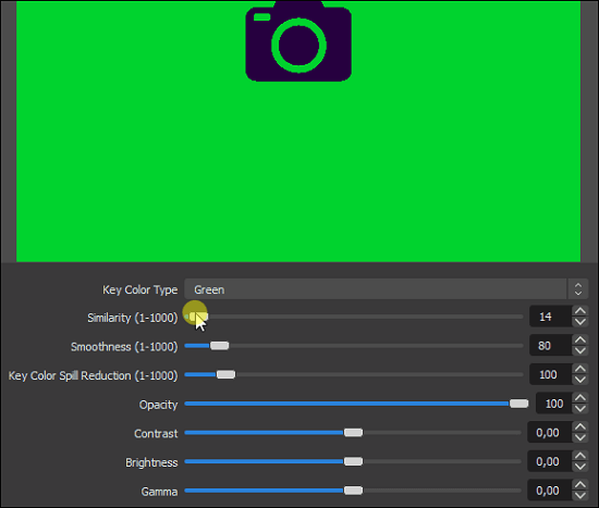 obs green screen settings