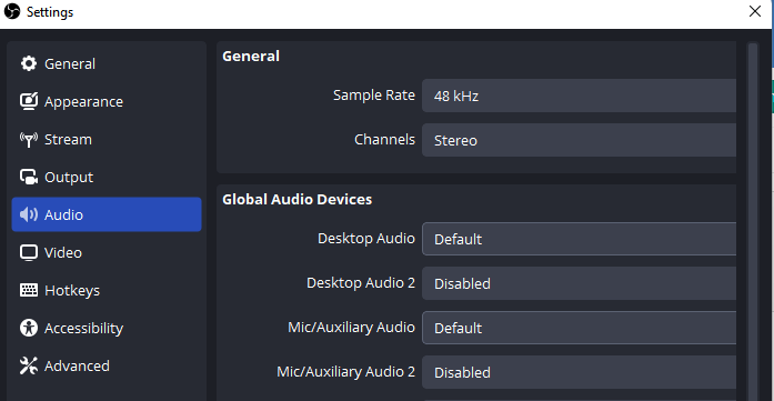 obs audio seetings 