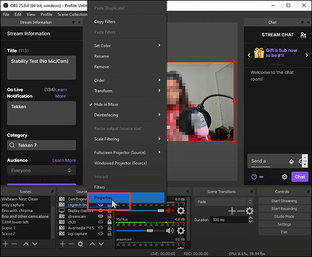 obs webcam recorder