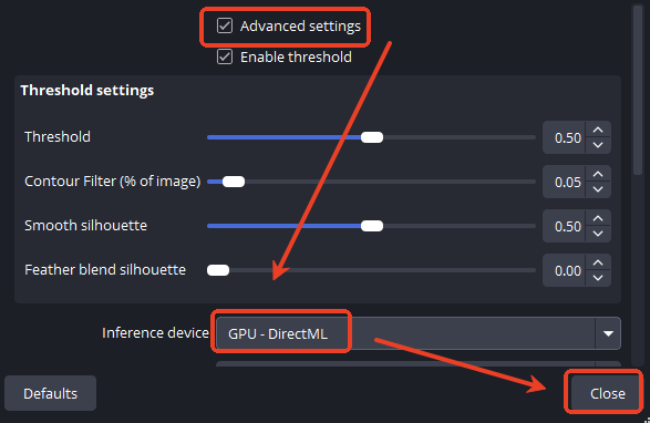 obs remove background advanced settings