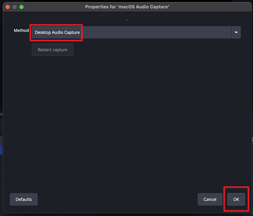 obs select dekstop audio device