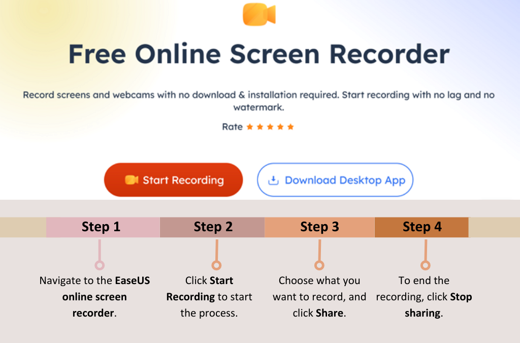 online screen recorder procedure