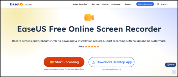 EaseUS Online-Recorder öffnen