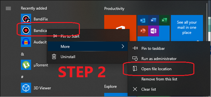 Abrir local do Ficheiro