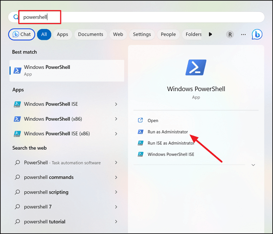 open powershell