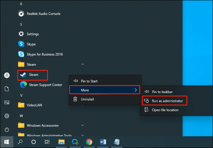 Steam als Administrator öffnen
