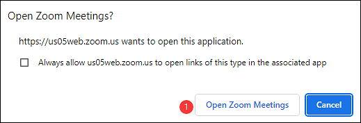 使用瀏覽器打開 Zoom Meeting