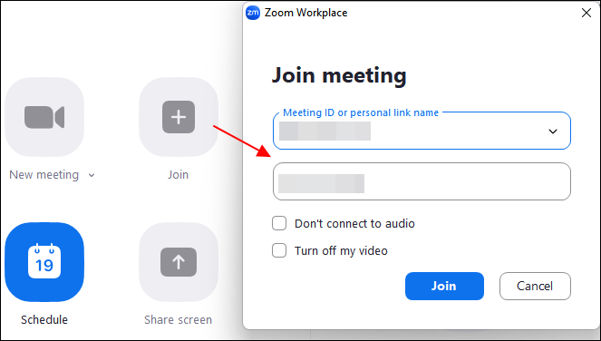 participante ingressa na reunião do zoom