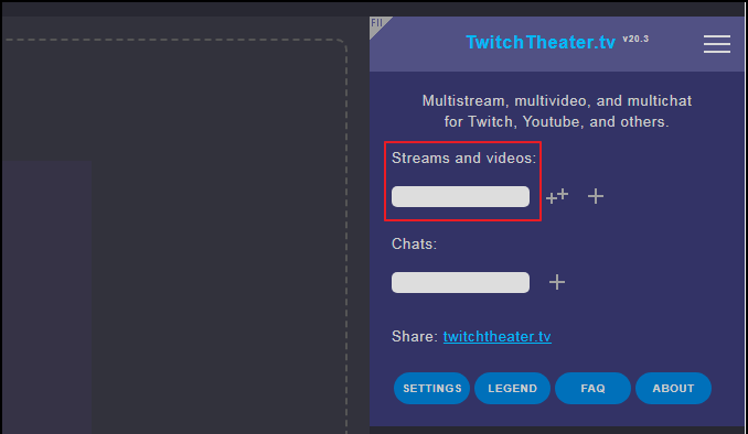 Cole o link em streams e vídeos