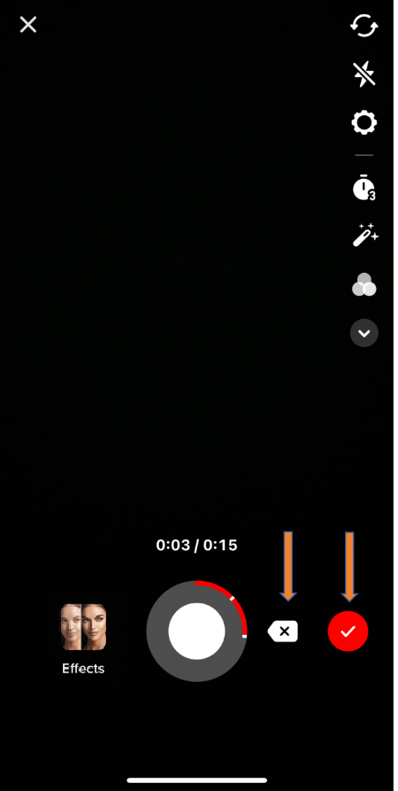 pause or delete previous recording