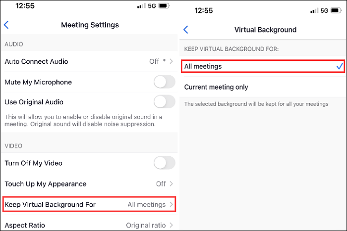 how to blur background in zoom mobile app