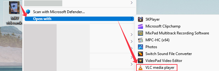 在 vlc 中播放 mkv