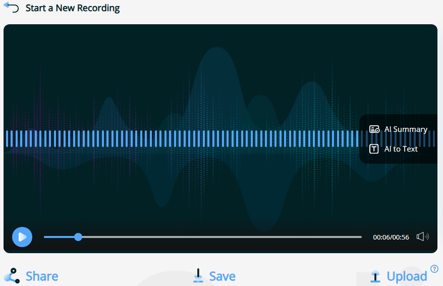 play recorded audio apowersoft
