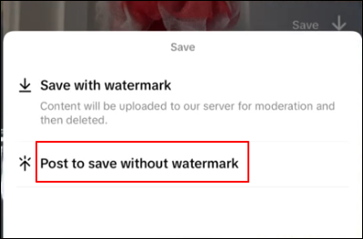 publicar para guardar sin marca de agua