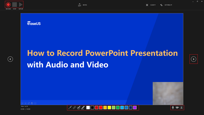 powerpoint 2019 recording interface