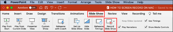 powerpoint mac record slide show