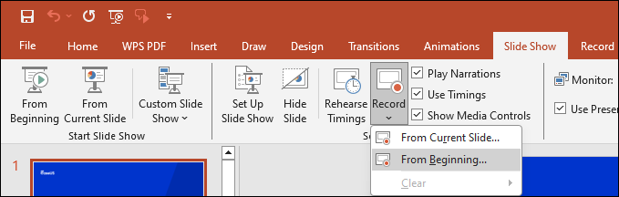 powerpoint slide show record