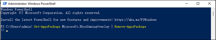 powershell uninstall game bar