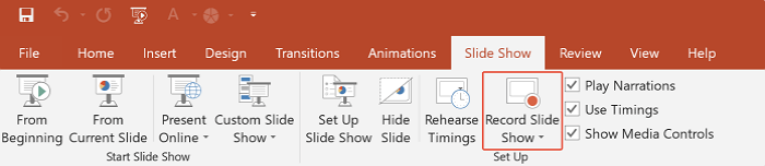 click record slide show in powerpoint