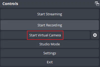 Drücken Sie Start Virtuelle Kamera