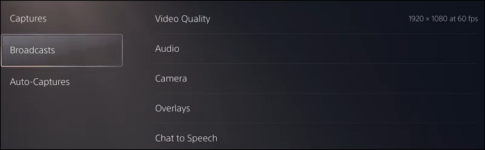 ps5 einstellungen sendet