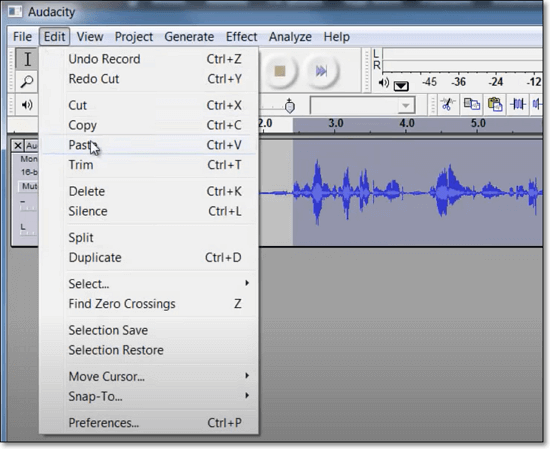 record voice on audacity