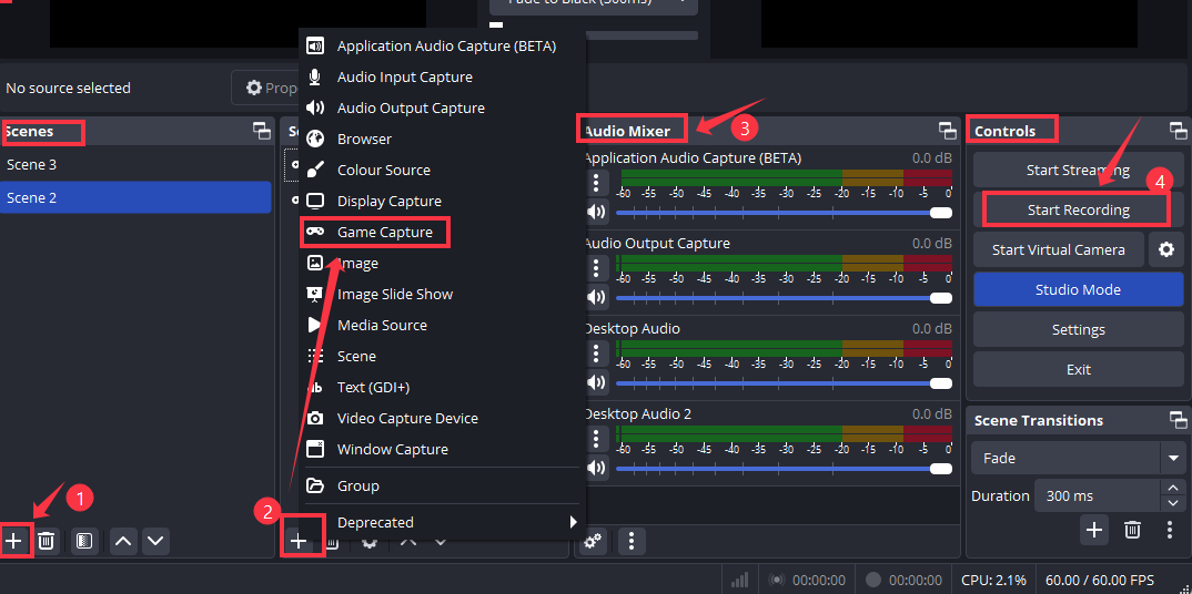 Aufnahme des schwarzen Mythos Wukong über obs studio