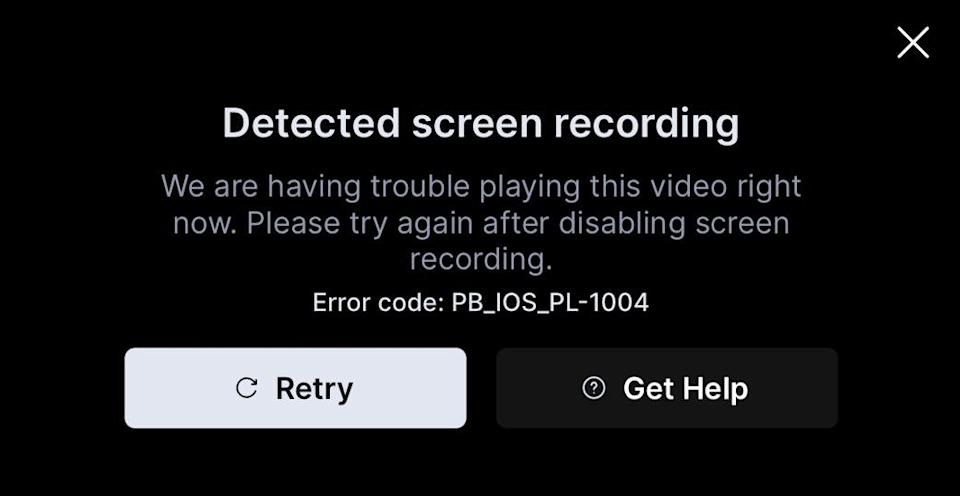 record netlflix black screen notification