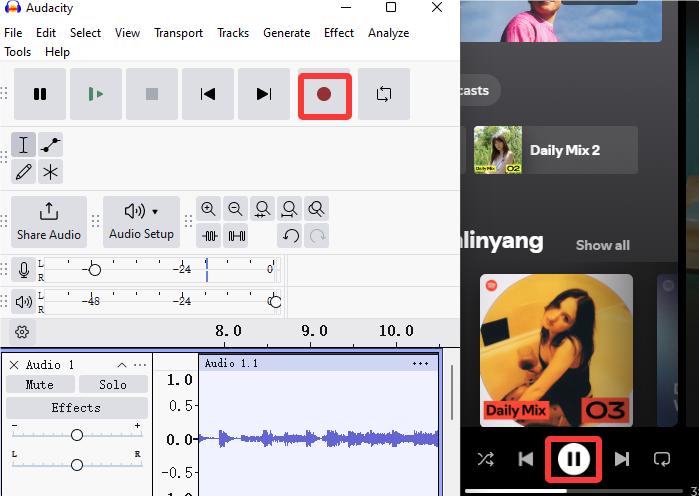record spotify with audacity