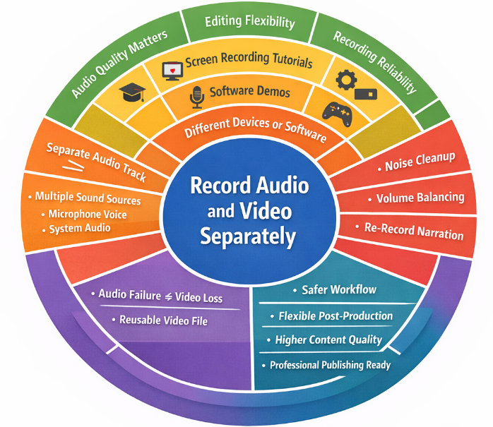 record video audio separately