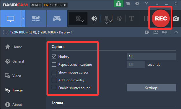 record whole screen with bandicam