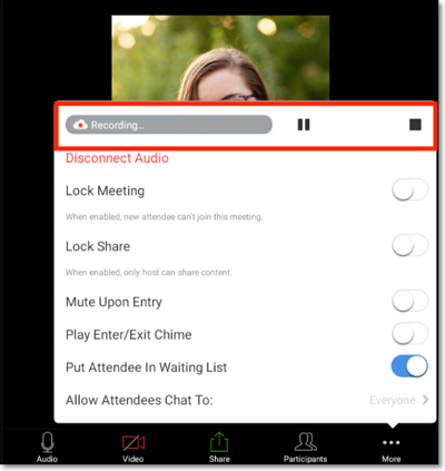 how to record zoom meeting on iphone