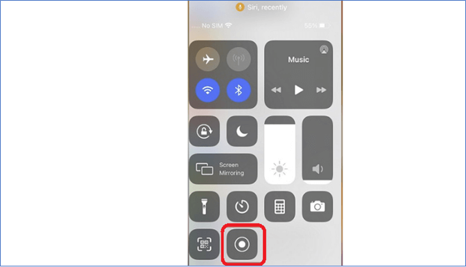 centro de notificaciones y pulsa sobre el icono de grabación
