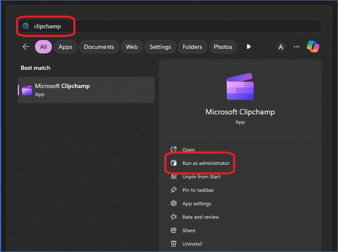 Option 'Als Administrator ausführen