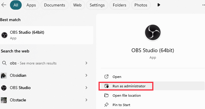 run as administrator