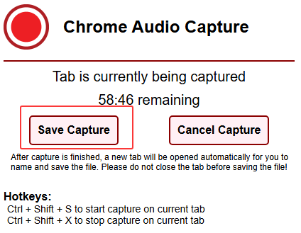 save audio capture