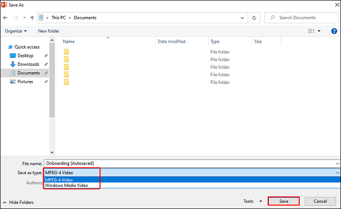 save ppt presentation as mp4 or windows media video