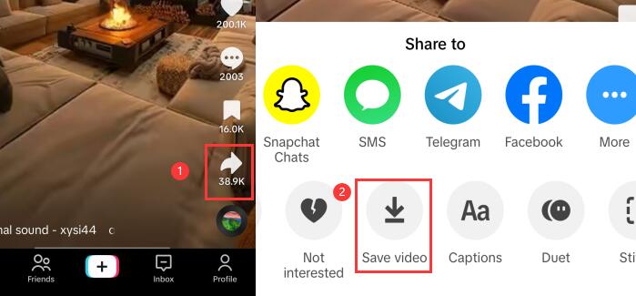 salvar vídeo do tiktok no telefone
