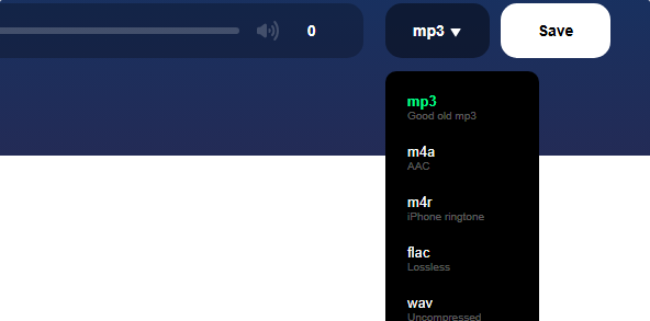 salvar arquivo de áudio recortado online