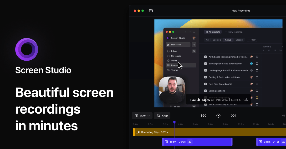 screen studio interface