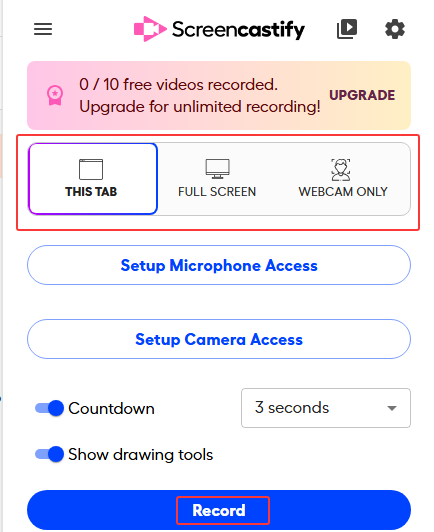 screencastify record from webpage