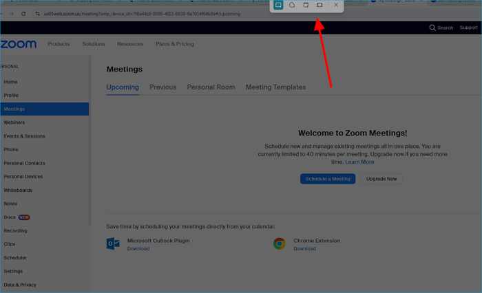 screenshot Zoom with snipping tool