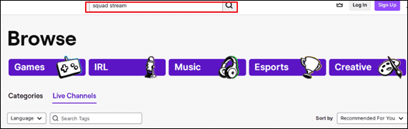 Procure por fluxo de esquadrão