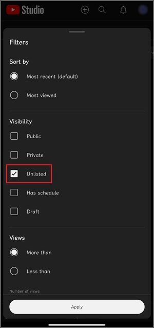 Wie kann ich meine nicht aufgelisteten Videos auf YouTube Mobile sehen?