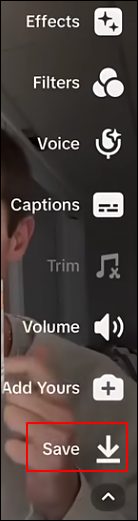 seleccionar guardar de tiktok