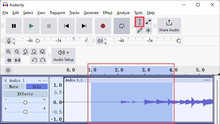 노이즈 부분을 선택하세요