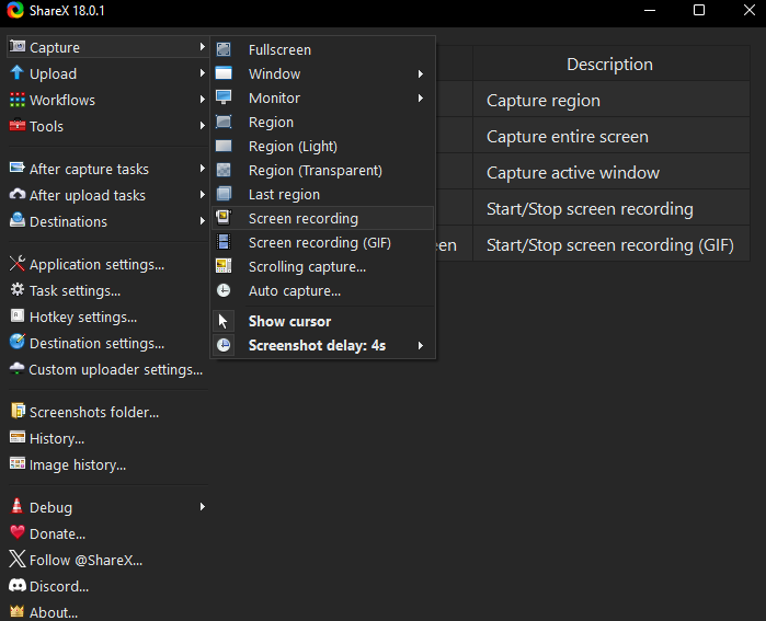 registrazione sharex